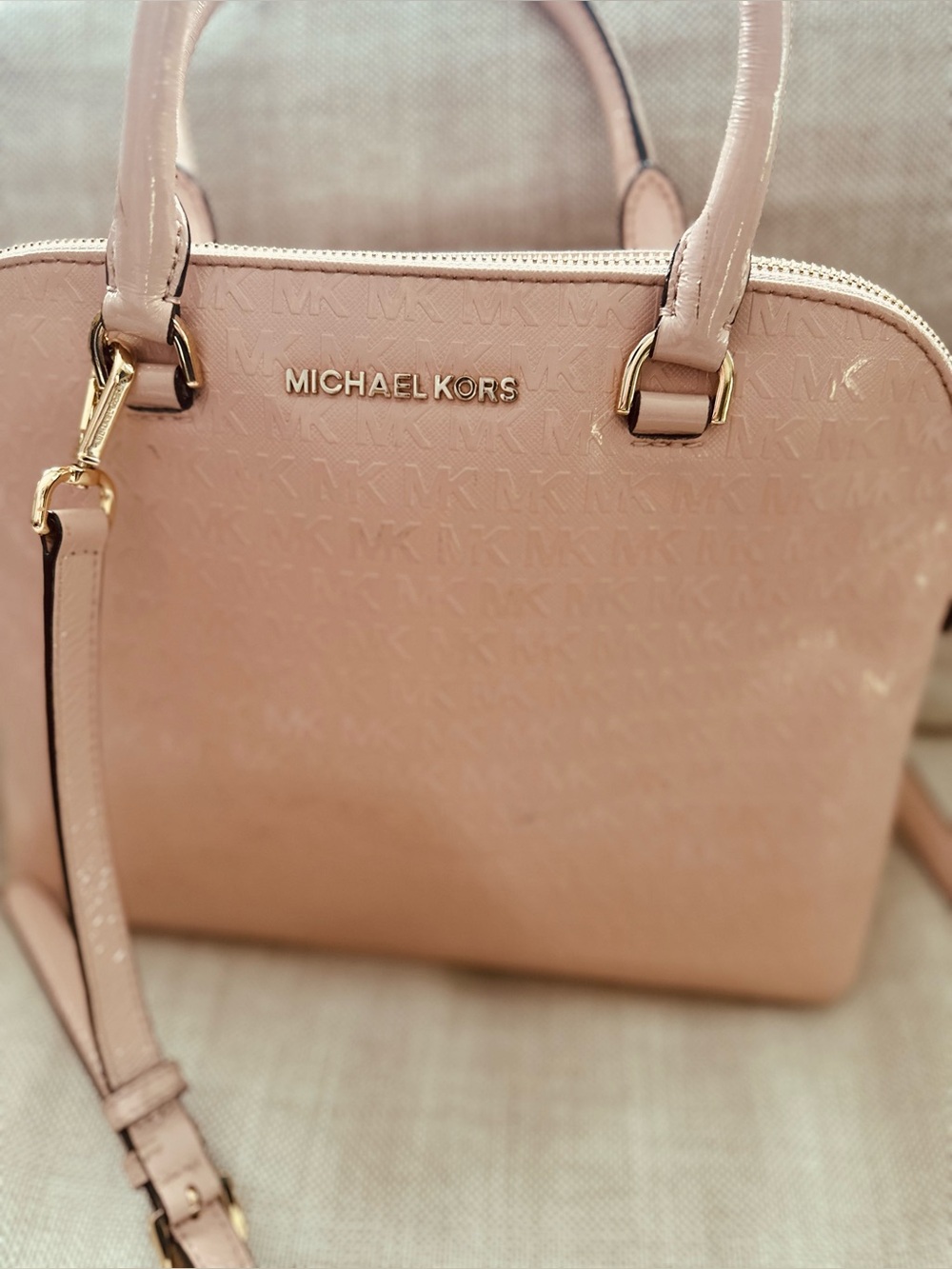 Michael Kors Cindy Large Dome Convertible Satchel in Ballet Pink Leather - NWT